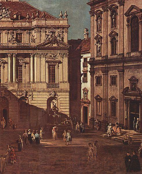 Bernardo Bellotto Ansicht von Wien, Platz vor der Universitat, von Sudost aus gesehen, mit der groben Aula der Universitat und Jesuitenkirche Spain oil painting art